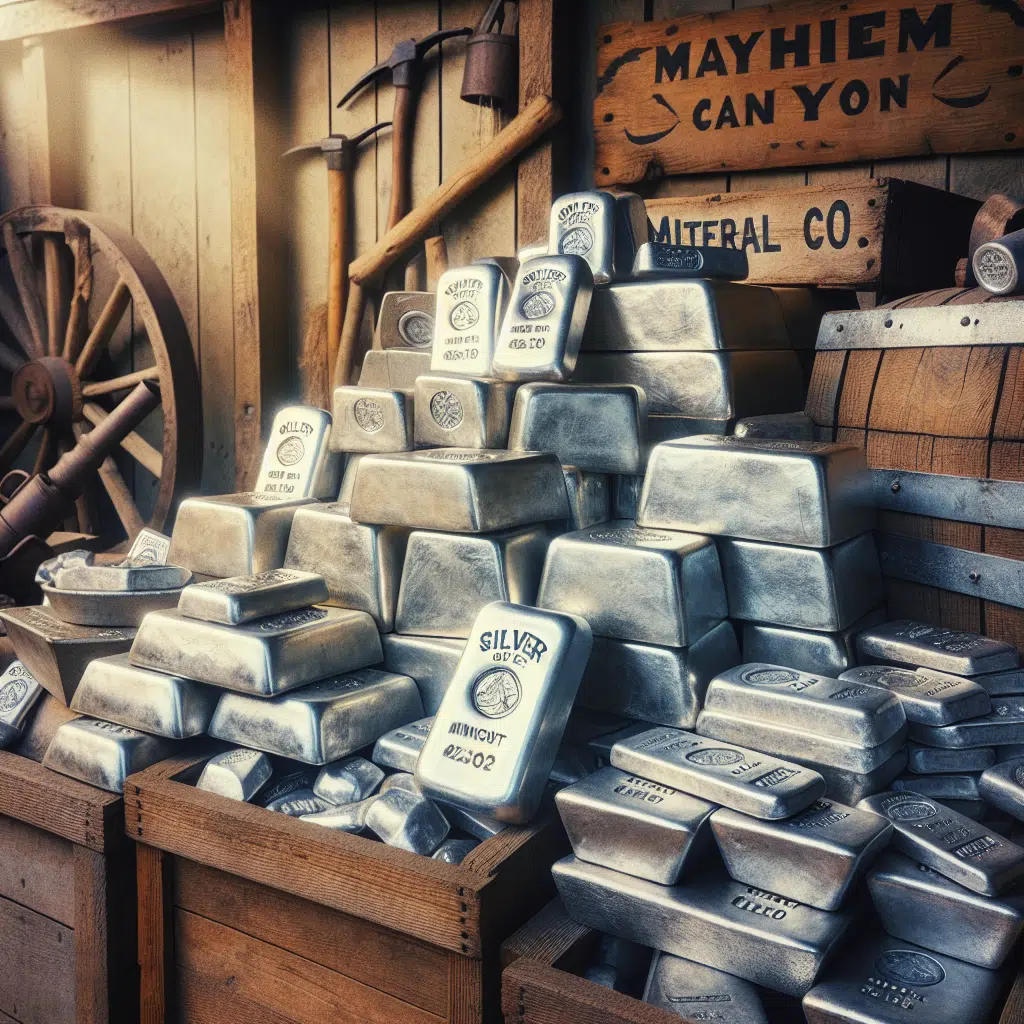 Silver ignots and bars now available on Mayhem Canyon Mineral Co